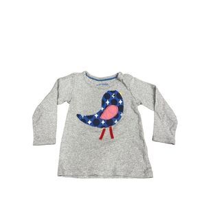Mini Boden Patchwork Bird Long Sleeve Top 18-24 Mo